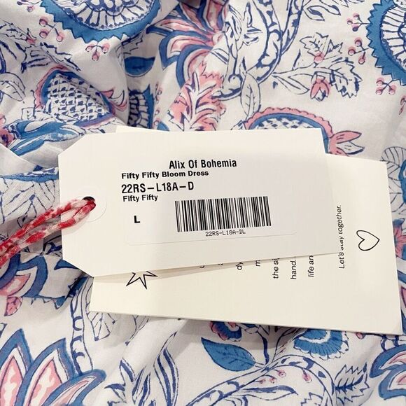 NWT Alix of Bohemia Fifty Fifty Bloom Floral Dress Button Front Size L - Picture 7 of 9